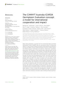 The CIMMYT Australia ICARDA Germplasm Evaluation concept: a model for international cooperation and impact