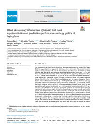 Effect of rosemary (Rosmarinus officinalis) leaf meal supplementation on production performance and egg quality of laying hens Effect of rosemary (Rosmarinus officinalis) leaf meal supplementation on production performance and egg quality of laying hens