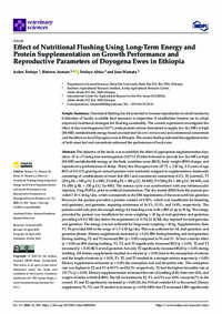 Effect of Nutritional Flushing Using Long-Term Energy and Protein Supplementation on Growth Performance and Reproductive Parameters of Doyogena Ewes in Ethiopia Effect of Nutritional Flushing Using Long-Term Energy and Protein Supplementation on Growth Performance and Reproductive Parameters of Doyogena Ewes in Ethiopia