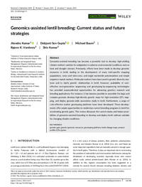 Genomics-assisted lentil breeding: Current status and futurestrategies Genomics-assisted lentil breeding: Current status and futurestrategies