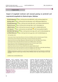 Impact of rangeland enclosure and seasonal grazing on protected and unprotected rangelands in Chakwal region, Pakistan Impact of rangeland enclosure and seasonal grazing on protected and unprotected rangelands in Chakwal region, Pakistan