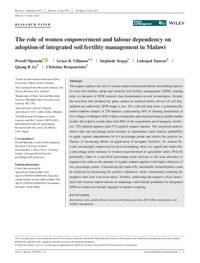 The role of women empowerment and labour dependency on adoption of integrated soil fertility management in Malawi The role of women empowerment and labour dependency on adoption of integrated soil fertility management in Malawi