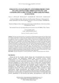 Enhancing sustainability and fodder production of lowland pastures through fencing and conservation agriculture in arid agro-pastoral ecosystems Enhancing sustainability and fodder production of lowland pastures through fencing and conservation agriculture in arid agro-pastoral ecosystems
