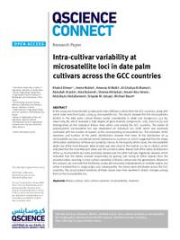 Intra-cultivar variability at microsatellite loci in date palm cultivars across the GCC countries Intra-cultivar variability at microsatellite loci in date palm cultivars across the GCC countries