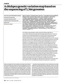 A chickpea genetic variation map based on the sequencing of 3,366 genomes