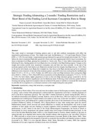 Strategic Feeding Alternating a 2-months’ Feeding Restriction and a Short Boost of the Feeding Level Increases Conception Rate in Sheep Strategic Feeding Alternating a 2-months’ Feeding Restriction and a Short Boost of the Feeding Level Increases Conception Rate in Sheep