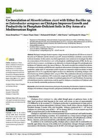 Co-Inoculation of Mesorhizobium ciceri with Either Bacillus sp. or Enterobacter aerogenes on Chickpea Improves Growth and Productivity in Phosphate-Deficient Soils in Dry Areas of a Mediterranean Region Co-Inoculation of Mesorhizobium ciceri with Either Bacillus sp. or Enterobacter aerogenes on Chickpea Improves Growth and Productivity in Phosphate-Deficient Soils in Dry Areas of a Mediterranean Region