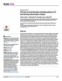 Climate And Landscape Mediate Patterns Of Low Lentil Productivity In Nepal Climate And Landscape Mediate Patterns Of Low Lentil Productivity In Nepal
