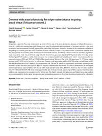 Genome wide association study for stripe rust resistance in spring bread wheat (Triticum aestivum L.)