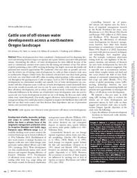 Cattle use of off-stream water developments across a northeastern Oregon landscape Cattle use of off-stream water developments across a northeastern Oregon landscape