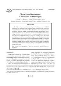 Global Lentil Production: Constraints and Strategies Global Lentil Production: Constraints and Strategies