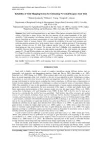 Reliability of Yield Mapping System for Estimating Perennial Ryegrass Seed Yield Reliability of Yield Mapping System for Estimating Perennial Ryegrass Seed Yield
