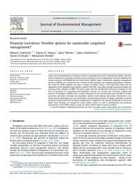 Financial incentives: Possible options for sustainable rangeland management? Financial incentives: Possible options for sustainable rangeland management?