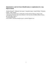 Quantitative trait loci from identification to exploitation for crop improvement Quantitative trait loci from identification to exploitation for crop improvement