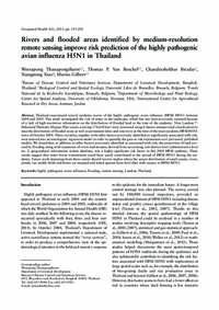 Rivers and flooded areas identified by medium-resolution remote sensing improve risk prediction of the highly pathogenic avian influenza H5N1 in Thailand Rivers and flooded areas identified by medium-resolution remote sensing improve risk prediction of the highly pathogenic avian influenza H5N1 in Thailand