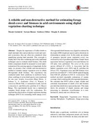 A reliable and non-destructive method for estimating forage shrub cover and biomass in arid environments using digital vegetation charting technique A reliable and non-destructive method for estimating forage shrub cover and biomass in arid environments using digital vegetation charting technique