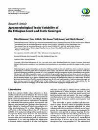 Agromorphological Traits Variability of the Ethiopian Lentil and Exotic Genotypes