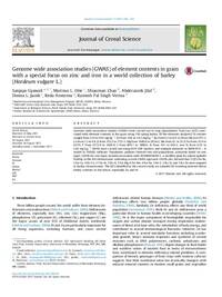 Genome wide association studies (GWAS) of element contents in grain with a special focus on zinc and iron in a world collection of barley (Hordeum vulgare L.)