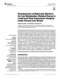 Development of Molecular Markers for Iron Metabolism Related Genes in Lentil and Their Expression Analysis under Excess Iron Stress Development of Molecular Markers for Iron Metabolism Related Genes in Lentil and Their Expression Analysis under Excess Iron Stress