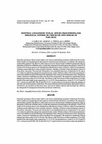 Potential antagonistic fungal species from Ethiopia for biological control of chocolate spot disease of Faba Bean Potential antagonistic fungal species from Ethiopia for biological control of chocolate spot disease of Faba Bean