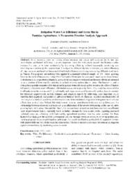Irrigation Water Use Efficiency and Fann Size in Tunisian Agriculture: A Parametric Frontier Analysis Approach Irrigation Water Use Efficiency and Fann Size in Tunisian Agriculture: A Parametric Frontier Analysis Approach