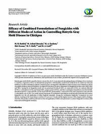 Efficacy of Combined Formulations of Fungicides with Different Modes of Action in Controlling Botrytis Gray Mold Disease in Chickpea Efficacy of Combined Formulations of Fungicides with Different Modes of Action in Controlling Botrytis Gray Mold Disease in Chickpea