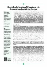 First molecular isolation of Mycoplasma ovis from small ruminants in North Africa