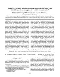 Influence of experience on intake and feeding behavior of dairy sheep when offered forages from woody plants in a multiple-choice situation1 Influence of experience on intake and feeding behavior of dairy sheep when offered forages from woody plants in a multiple-choice situation1