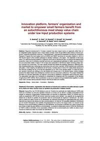 Innovation Platform, Farmers’ Organizations, and Market to Empower Small Farmers Benefit from an Autochthonous Meat Sheep Value Chain Under Low Input Production Systems