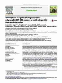Development of a panel of unigene derived polymorphic EST-SSR markers in lentil using public database information Development of a panel of unigene derived polymorphic EST-SSR markers in lentil using public database information