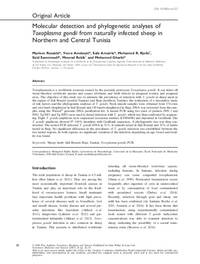 Molecular detection and phylogenetic analyses of Toxoplasma gondii from naturally infected sheep in Northern and Central Tunisia Molecular detection and phylogenetic analyses of Toxoplasma gondii from naturally infected sheep in Northern and Central Tunisia