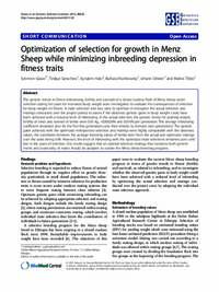 Optimization of selection for growth in Menz Sheep while minimizing inbreeding depression in fitness traits Optimization of selection for growth in Menz Sheep while minimizing inbreeding depression in fitness traits