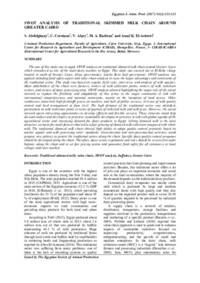 SWOT Analysis of traditional skimmed milk chain around greater Cairo SWOT Analysis of traditional skimmed milk chain around greater Cairo