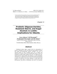 Prebiotic Oligosaccharides, Resistant Starch and Sugar Alcohols in Lentils: Implications for Obesity Prebiotic Oligosaccharides, Resistant Starch and Sugar Alcohols in Lentils: Implications for Obesity