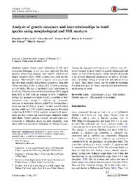 Analysis of genetic structure and interrelationships in lentil species using morphological and SSR markers Analysis of genetic structure and interrelationships in lentil species using morphological and SSR markers