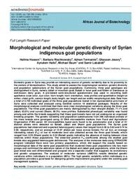Morphological and molecular genetic diversity of Syrian indigenous goat populations Morphological and molecular genetic diversity of Syrian indigenous goat populations