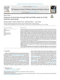 Prediction of soil nutrients through PLSR and SVMR models by VIs-NIR reflectance spectroscopy