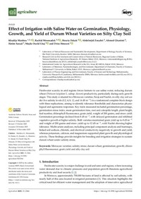 Effect of Irrigation with SalineWater on Germination, Physiology, Growth, and Yield of Durum Wheat Varieties on Silty Clay Soil