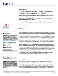 The metabotyping of an East African cassava diversity panel: A core collection for developing biotic stress tolerance in cassava