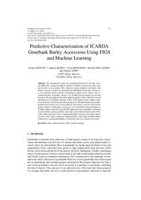 Predictive Characterization of ICARDA Genebank Barley Accessions sing FIGS and Machine Learning Predictive Characterization of ICARDA Genebank Barley Accessions sing FIGS and Machine Learning