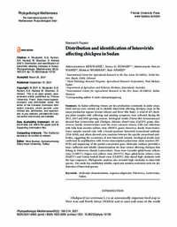 Distribution and identification of luteovirids affecting chickpea in Sudan Distribution and identification of luteovirids affecting chickpea in Sudan