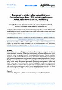 Comparative ecology of two specialist bees: Dasypoda visnaga Rossi, 1790 and Dasypoda maura Pérez, 1895 (Hymenoptera, Melittidae)