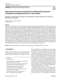  Maize-grain zinc and iron concentrations as influenced by agronomic  management and biophysical factors: a meta-analysis