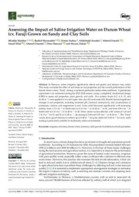 Assessing the Impact of Saline Irrigation Water on Durum Wheat (cv. Faraj) Grown on Sandy and Clay Soils