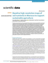 Baseline high-resolution maps of soil nutrients in Morocco to support sustainable agriculture