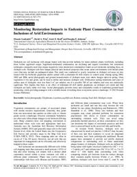 Monitoring Restoration Impacts to Endemic Plant Communities in Soil Inclusions of Arid Environments Monitoring Restoration Impacts to Endemic Plant Communities in Soil Inclusions of Arid Environments