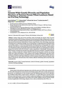 Genome-Wide Genetic Diversity and Population Structure of Tunisian Durum Wheat Landraces Based on DArTseq Technology Genome-Wide Genetic Diversity and Population Structure of Tunisian Durum Wheat Landraces Based on DArTseq Technology