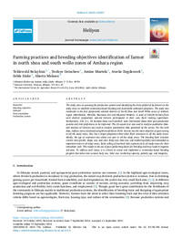 Farming practices and breeding objectives identification of farmer in north shoa and south wello zones of Amhara region Farming practices and breeding objectives identification of farmer in north shoa and south wello zones of Amhara region