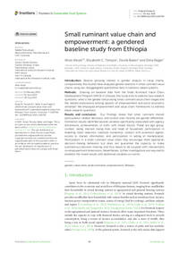 Small ruminant value chain and empowerment: a gendered baseline study from Ethiopia Small ruminant value chain and empowerment: a gendered baseline study from Ethiopia