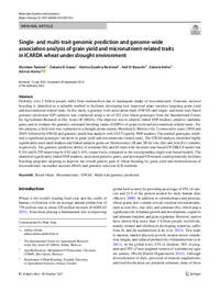 Single‑ and multi‑trait genomic prediction and genome‑wide association analysis of grain yield and micronutrient‑related traits  in ICARDA wheat under drought environment